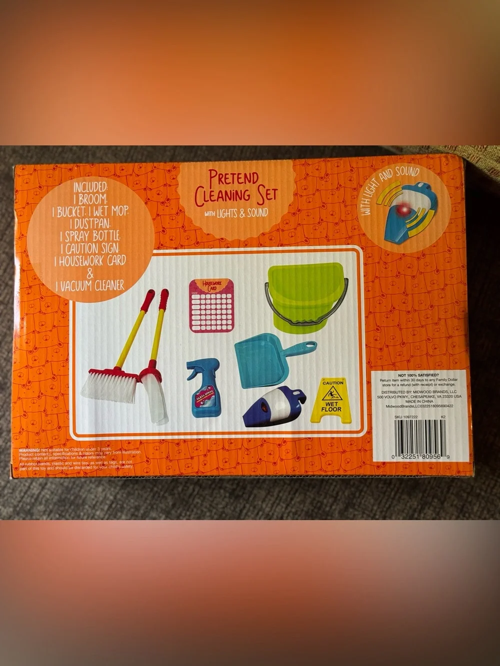 NEW TOYMAZING Pretend Play Cleaning Set with Lights & Sound 8 Pieces Ages 3+